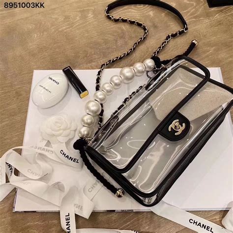 chanel handbags large pearls|Chanel clear tote bag.